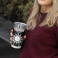 Personalised Taiwan Tumbler Cup Austronesian Tribal Tattoo Black - Polynesian Pride