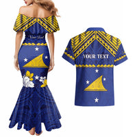 Personalised Tokelau Happy Tokehega Day Couples Matching Mermaid Dress and Hawaiian Shirt Polynesian Tribal Tattoo LT05 - Polynesian Pride