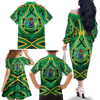 Cook Islands Constitution Day Family Matching Off The Shoulder Long Sleeve Dress and Hawaiian Shirt 60th Anniversary - Polynesian Pride