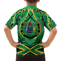 Cook Islands Constitution Day Family Matching Short Sleeve Bodycon Dress and Hawaiian Shirt 60th Anniversary - Polynesian Pride
