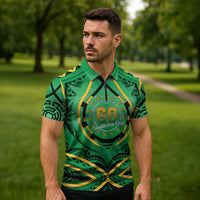 Cook Islands Constitution Day Zipper Polo Shirt 60th Anniversary - Polynesian Pride