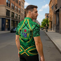 Cook Islands Constitution Day Zipper Polo Shirt 60th Anniversary - Polynesian Pride