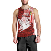 Personalized Tonga Niuas Men Tank Top White Tailed Tropicbird With Ngatu Pattern LT05 - Polynesian Pride