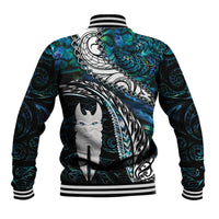 New Zealand Aotearoa Baseball Jacket Maori Hei Rehua Paua Shell Glitter Green LT05 - Polynesian Pride