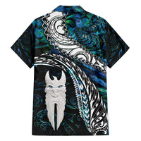 New Zealand Aotearoa Family Matching Puletasi and Hawaiian Shirt Maori Hei Rehua Paua Shell Glitter Green LT05 - Polynesian Pride