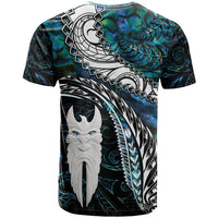 New Zealand Aotearoa T Shirt Maori Hei Rehua Paua Shell Glitter Green LT05 - Polynesian Pride
