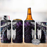 New Zealand Aotearoa 4 in 1 Can Cooler Tumbler Maori Hei Rehua Paua Shell Glitter Purple LT05 - Polynesian Pride