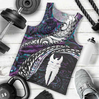 New Zealand Aotearoa Men Tank Top Maori Hei Rehua Paua Shell Glitter Purple LT05 - Polynesian Pride