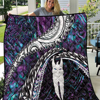 New Zealand Aotearoa Quilt Maori Hei Rehua Paua Shell Glitter Purple LT05 Purple - Polynesian Pride