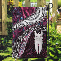 New Zealand Aotearoa Garden Flag Maori Hei Rehua Paua Shell Glitter Pink