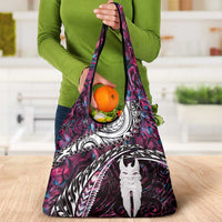 New Zealand Aotearoa Grocery Bag Maori Hei Rehua Paua Shell Glitter Pink LT05 - Polynesian Pride