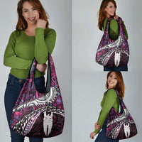 New Zealand Aotearoa Grocery Bag Maori Hei Rehua Paua Shell Glitter Pink LT05 - Polynesian Pride