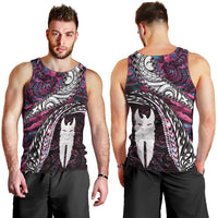 New Zealand Aotearoa Men Tank Top Maori Hei Rehua Paua Shell Glitter Pink LT05 - Polynesian Pride