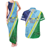 Love Malampa Fiji Day Couples Matching Tank Maxi Dress and Hawaiian Shirt Together We Grow