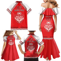 Custom Tonga Mate Maa Rugby Family Matching Mermaid Dress and Hawaiian Shirt Go Champions