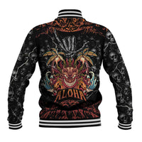 Aloha Halloween Baseball Jacket Horror Tiki Heavy Metal Style - Polynesian Pride