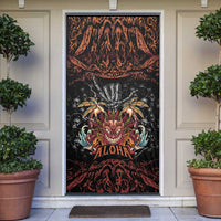 Aloha Halloween Door Cover Horror Tiki Heavy Metal Style - Polynesian Pride