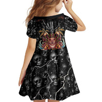 Aloha Halloween Family Matching Off Shoulder Maxi Dress and Hawaiian Shirt Horror Tiki Heavy Metal Style - Polynesian Pride