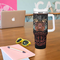Aloha Halloween Tumbler With Handle Horror Tiki Heavy Metal Style - Polynesian Pride