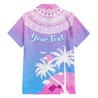 Personalised Fiji Your Paradise Festival Family Matching Off Shoulder Maxi Dress and Hawaiian Shirt With Fijian Masi Tapa Pattern LT05 - Polynesian Pride