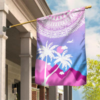 Fiji Your Paradise Festival Garden Flag With Fijian Masi Tapa Pattern LT05 House Flag Blue - Polynesian Pride