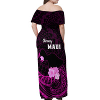 Hawaii Strong Maui Off Shoulder Maxi Dress Lahaina Is Not For Sale LT05 - Polynesian Pride