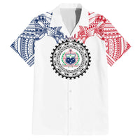 Samoa Black Saturday Family Matching Summer Maxi Dress and Hawaiian Shirt Polynesian Tribal Simple Style LT05 Dad's Shirt - Short Sleeve White - Polynesian Pride