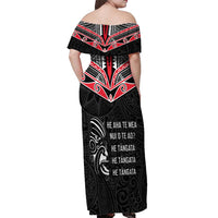 Aotearoa Toitu Te Tiriti Off Shoulder Maxi Dress New Zealand Honour The Treaty