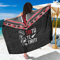 Aotearoa Toitu Te Tiriti Sarong New Zealand Honour The Treaty LT05 One Size 44 x 66 inches Black - Polynesian Pride