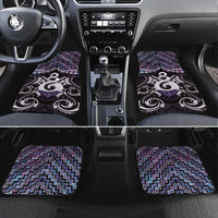New Zealand Maori Car Mats Poutama Pikorua Purple Paua Shell LT05 Set 4pcs Purple - Polynesian Pride