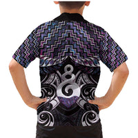 New Zealand Maori Family Matching Mermaid Dress and Hawaiian Shirt Poutama Pikorua Purple Paua Shell LT05 - Polynesian Pride