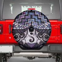 New Zealand Maori Spare Tire Cover Poutama Pikorua Purple Paua Shell