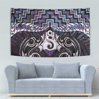 New Zealand Maori Tapestry Poutama Pikorua Purple Paua Shell