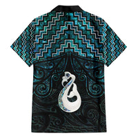 New Zealand Maori Family Matching Short Sleeve Bodycon Dress and Hawaiian Shirt Poutama Manaia Turquoise Paua Shell LT05 - Polynesian Pride