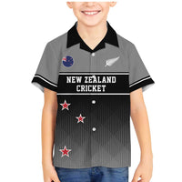 Custom New Zealand Cricket Family Matching Mermaid Dress and Hawaiian Shirt Black Cap Unbeatable LT05 Son's Shirt Black - Polynesian Pride