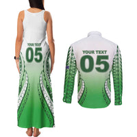 Custom Cook Islands Avaiki Rugby Couples Matching Tank Maxi Dress and Long Sleeve Button Shirt Go Champions LT05 - Polynesian Pride