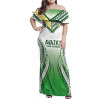 Custom Cook Islands Avaiki Rugby Family Matching Off Shoulder Maxi Dress and Hawaiian Shirt Go Champions - Polynesian Pride
