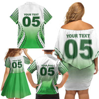 Custom Cook Islands Avaiki Rugby Family Matching Off Shoulder Short Dress and Hawaiian Shirt Go Champions - Polynesian Pride