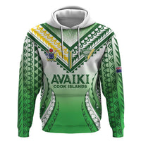 Custom Cook Islands Avaiki Rugby Hoodie Go Champions LT05 Pullover Hoodie Green - Polynesian Pride