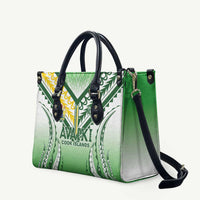 Cook Islands Avaiki Rugby Leather Bag Go Champions LT05 Green - Polynesian Pride