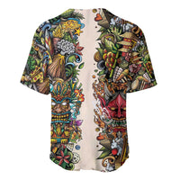 Hawaii And Japan Baseball Jersey Tiki With Oni Mask - Polynesian Pride