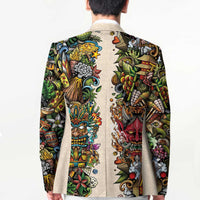 Hawaii And Japan Blazer Tiki With Oni Mask - Polynesian Pride