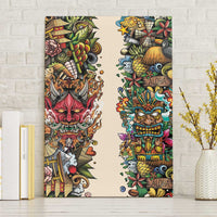Hawaii And Japan Canvas Wall Art Tiki With Oni Mask - Polynesian Pride