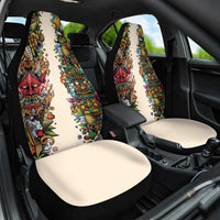 Hawaii And Japan Car Seat Cover Tiki With Oni Mask - Polynesian Pride