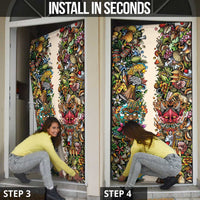 Hawaii And Japan Door Cover Tiki With Oni Mask - Polynesian Pride