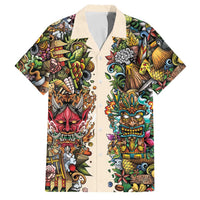 Hawaii And Japan Family Matching Long Sleeve Bodycon Dress and Hawaiian Shirt Tiki With Oni Mask LT05 Dad's Shirt - Short Sleeve Colorful - Polynesian Pride