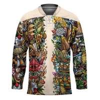 Hawaii And Japan Hockey Jersey Tiki With Oni Mask - Polynesian Pride