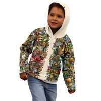 Hawaii And Japan Kid Hoodie Tiki With Oni Mask - Polynesian Pride