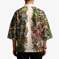 Hawaii And Japan Kimono Tiki With Oni Mask - Polynesian Pride