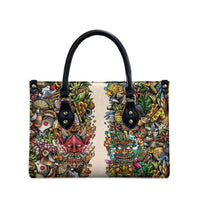 Hawaii And Japan Leather Bag Tiki With Oni Mask - Polynesian Pride
